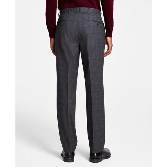 Michael Kors Men's Dark Grey Plaid Marvin Classic Fit Dress Pants Size 42W 32L - Picture 2 of 5